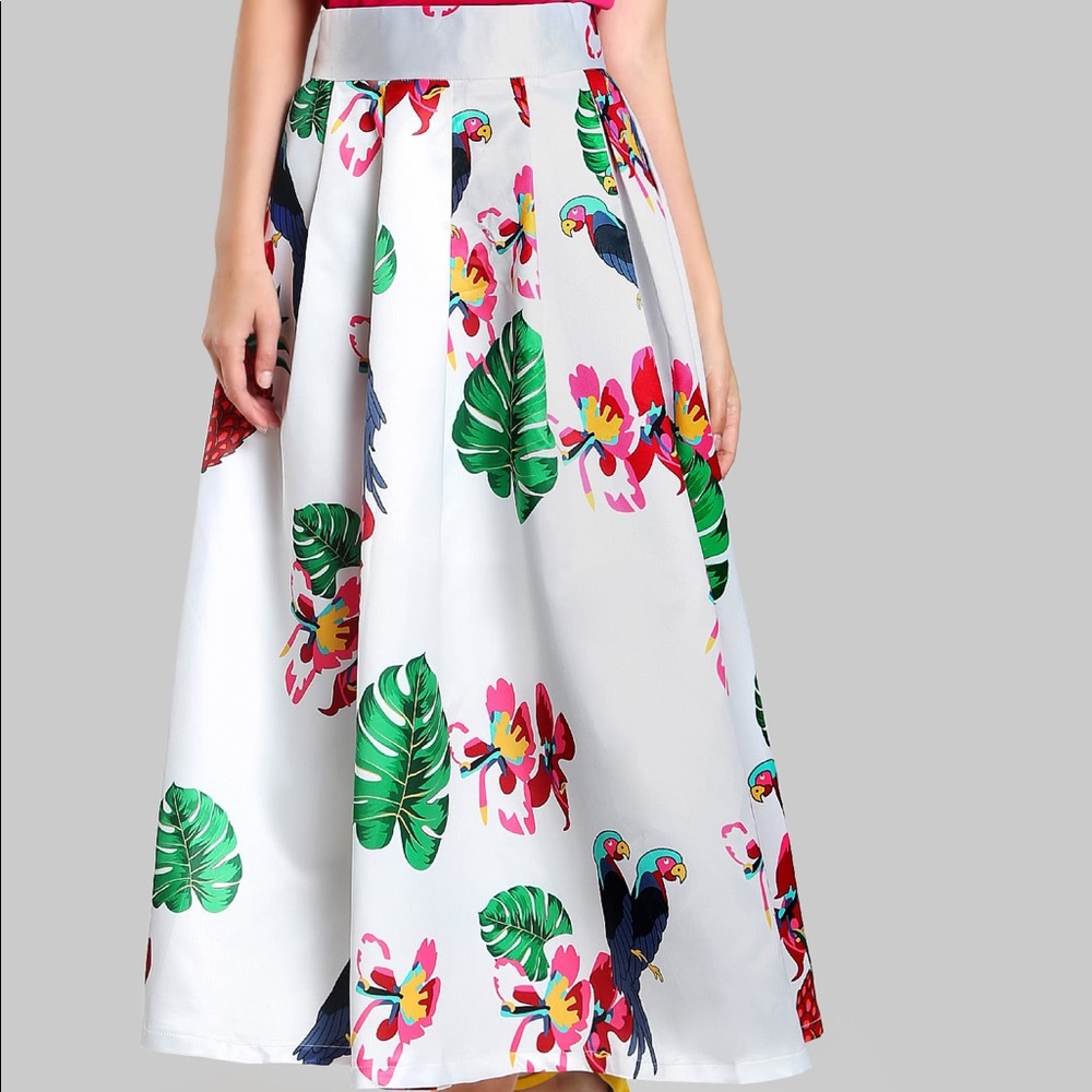 🇺🇸⚡️🏆HP🆕Tropical Pleated maxi skirt😍 - Picture 4 of 7